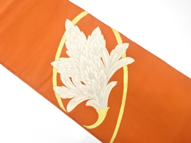 JAPANESE KIMONO / ANTIQUE NAGOYA OBI / SILK / WOVEN CHINESE FLOWER